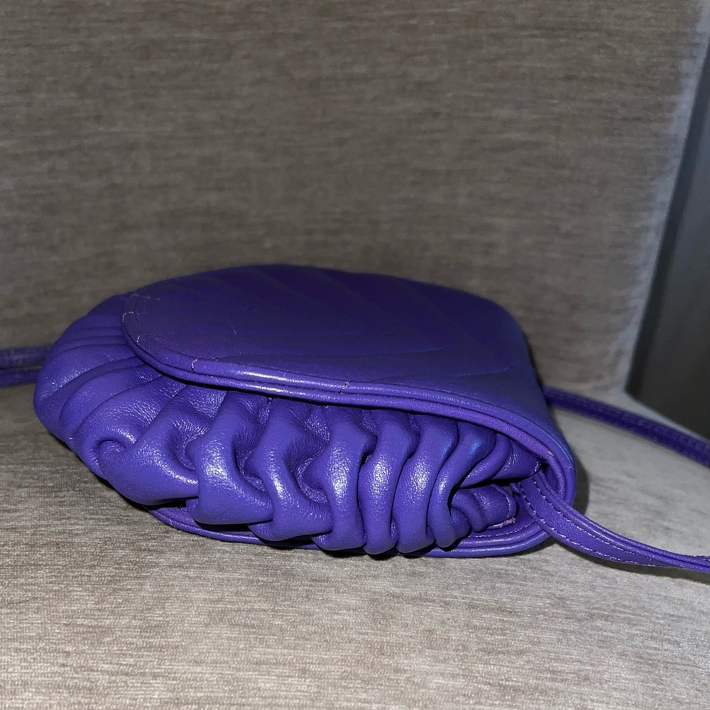 Fine leather purple shell purse new w/o tags - Picture 8 of 8
